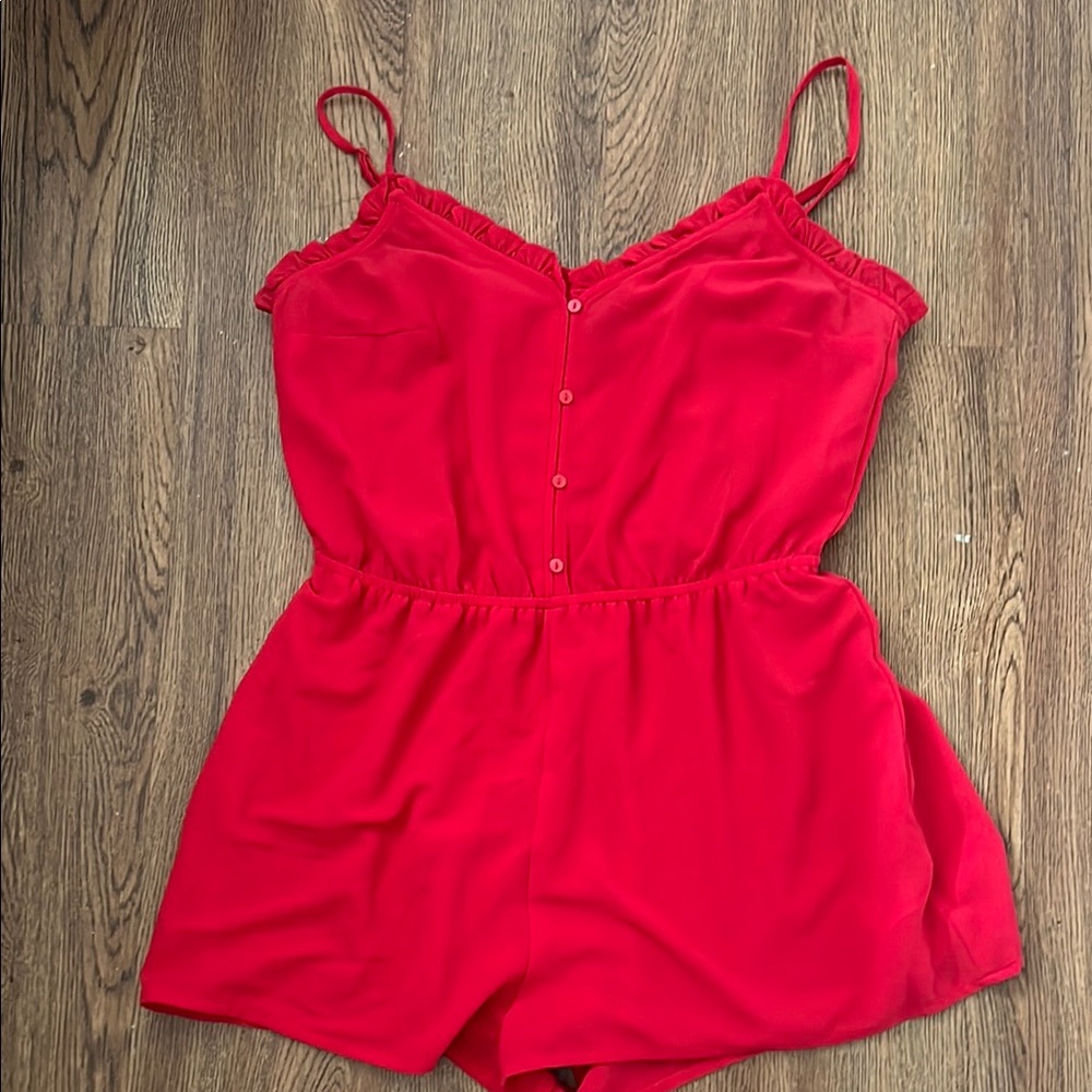 Red Sleeveless Romper